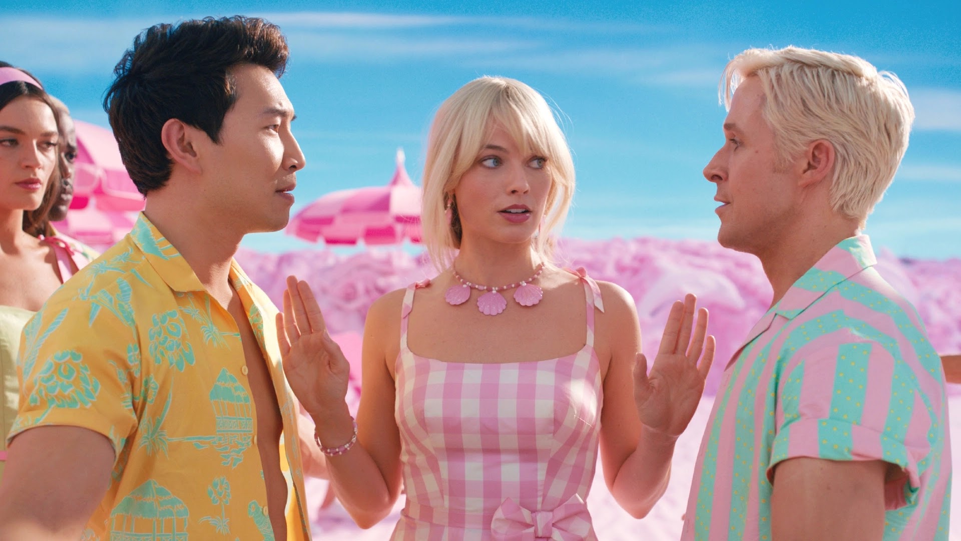 Fato Barbi Movie Margot Robbie's Barbe para mulher, vestido rosa